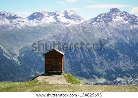 high mountain wood cabin refuge