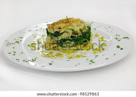 Cod fish with spinach