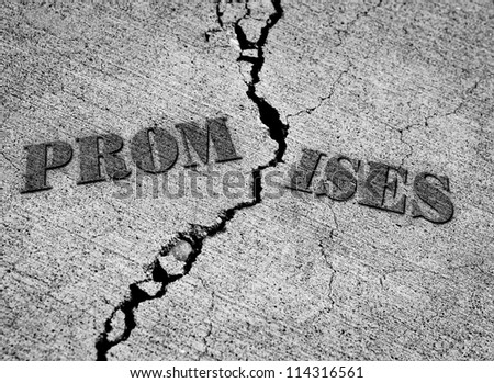 Broken Promise Cracked Cement as a Symbol of Break