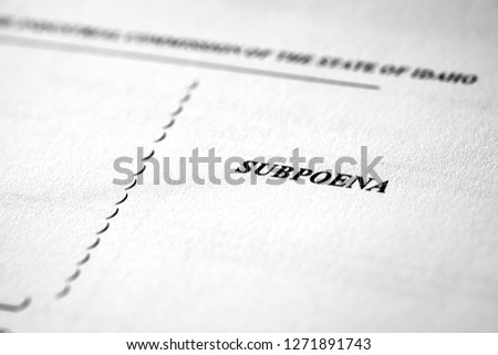 Subpoena for Court Legal Documents Law