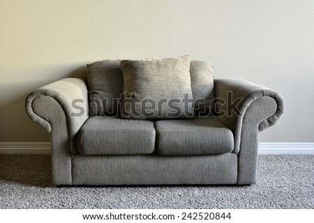 Brown comfortable couch inside home house inviting