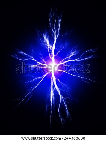 Explosion of pure power and electricity in the dark