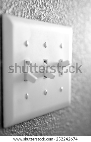Light switch on wall inside a home