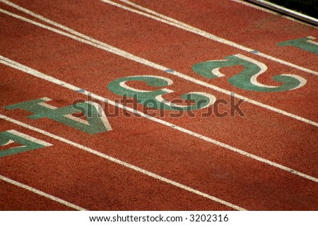 Track and field lanes and numbers
