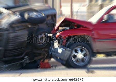 Car Wreck with a car rolled over