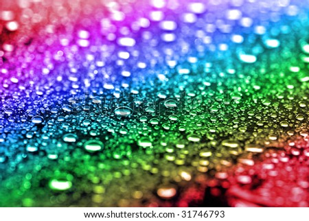 Rainbow Backgrounds on Water Drops On Rainbow Background Stock Photo 31746793   Shutterstock