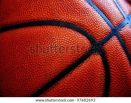 Closeup of texture on old worn leather basketball