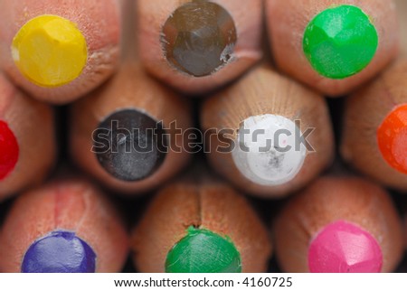 Close-up image of pencil crayons isolated