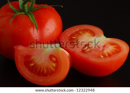 Tomato slices studio isolated on white background