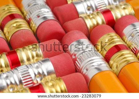 Image of pencil erasers as a background