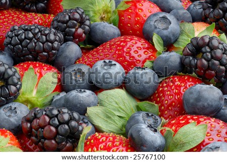 Extreme close-up image of berries with great depth of field