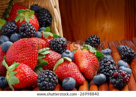 Extreme close-up image of berries with great depth of field