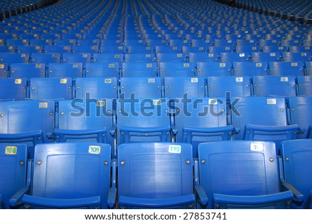 Rows of empty seats interior perspective pattern