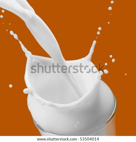Extreme close-up image of a milk splash