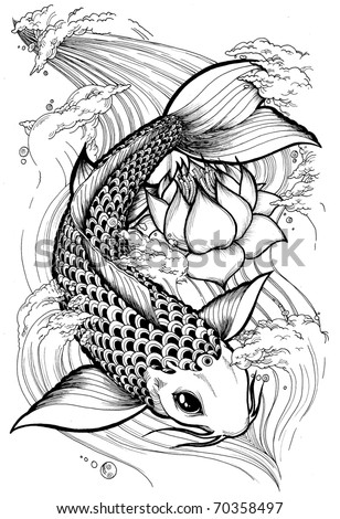Fish Tattoos on Pez Japanese Koi Stock Photo 70358497   Shutterstock