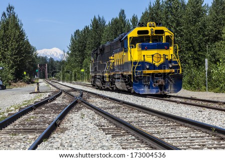 Diesel Locomotive At Talkeetna In Alaska
