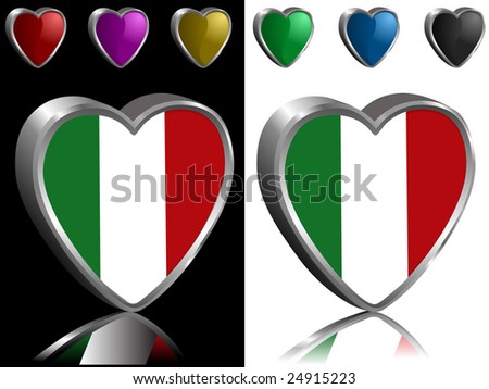 Charm watch of vector illustration of italy Green italian flag first tattoo 