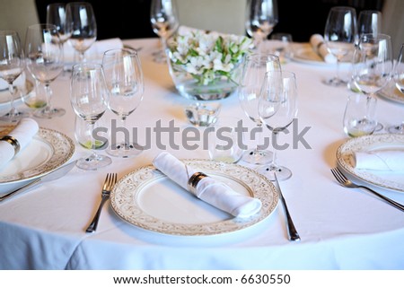Fancy table set for a dinner