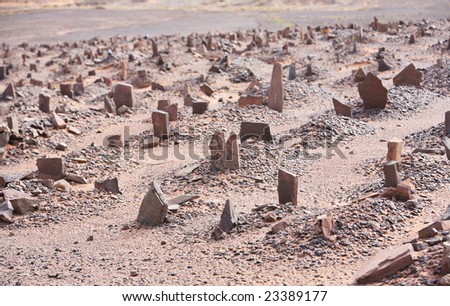 Old Muslim cemetery in Sahara desert region