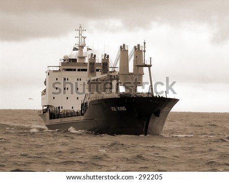 Transportation  (photo of tanker ship near  ventspils port in baltic sea)