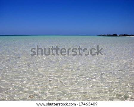 Crystal water on Grand Bahama Island beach, The Bahamas.