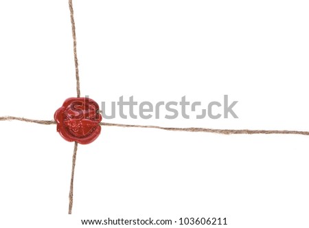 Seal wax with the cord isolated on white background