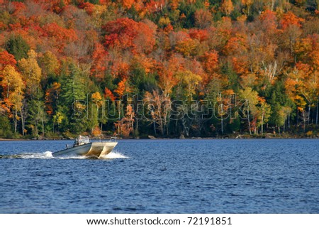 Boater in Schroon Lake, NY.