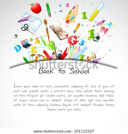 illustration of education object on back to school background