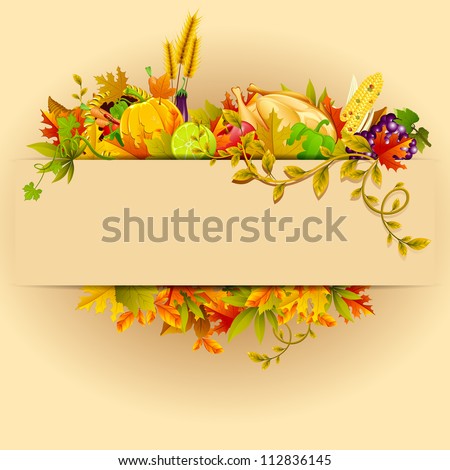 illustration of Thanksgiving celebration banner with maple leaf illustration of Thanksgiving celebration banner with maple leaf