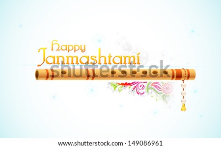illustration of Happy Janmasthami background with colorful floral illustration of Happy Janmasthami background with colorful floral