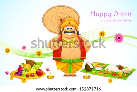 illustration of King Mahabali in Onam background illustration of King Mahabali in Onam background