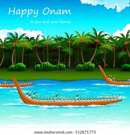illustration of Boat Race of Kerla on Onam illustration of Boat Race of Kerla on Onam