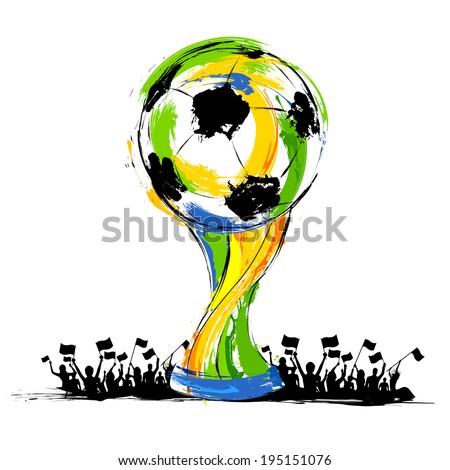 illustration of soccer trophy in Football background illustration of soccer trophy in Football background
