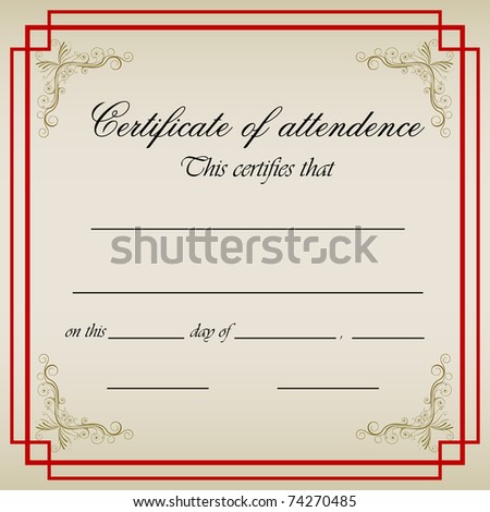 Blank Certificate Templates on Stock Vector   Illustration Of Certificate Template With Blank Spaces