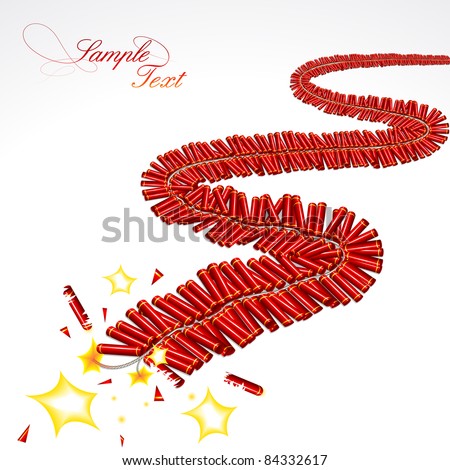 illustration of burning firecracker for holiday fun