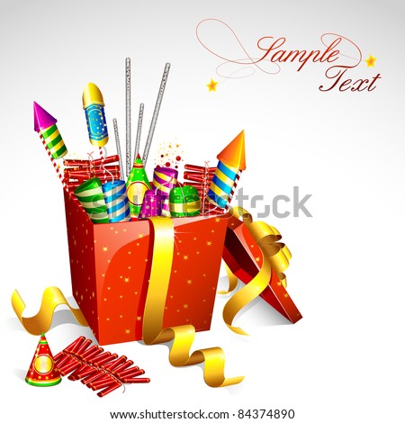 illustration of colorful firecracker in gift box for holiday fun illustration of colorful firecracker in gift box for holiday fun