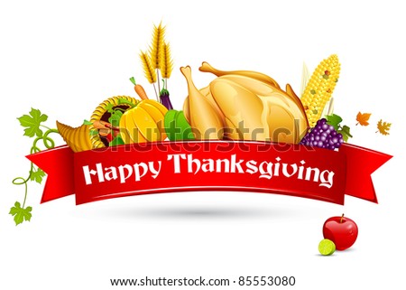 illustration of thanksgiving element with red ribbon illustration of thanksgiving element with red ribbon