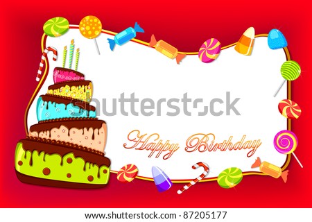 stock vector : illustration of happy birthday card with