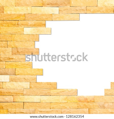 Crashed brick wall texture abstract for background with clipping path