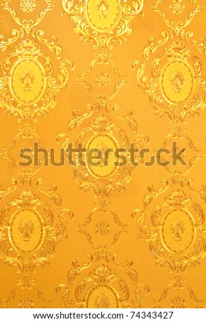 Gold Wallpaper on Old Gold Wallpaper   Traditional Thai Style Stock Photo 74343427