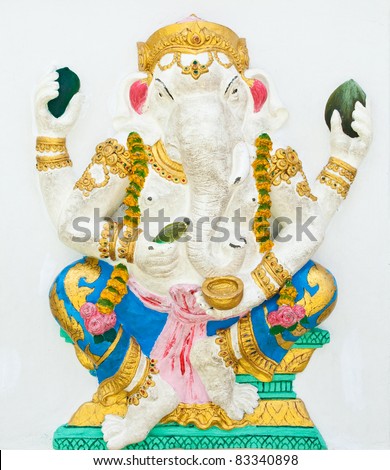 Indian or Hindu God Named Bhakti Ganapati at Wat Saman, Chachoengsao, Thailand