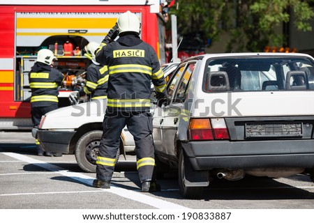 Car accident rescue drill