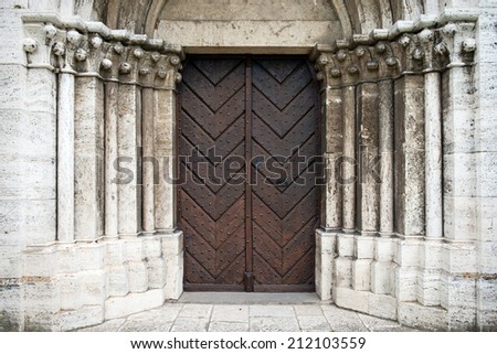 Historical entrance gate to the Cathedral of Saint Martin in Spisska Kapitula, Slovakia