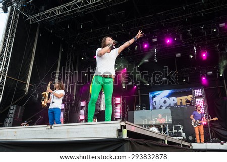 PIESTANY, SLOVAKIA - JUNE 26: Czech pop rock band Krystof performs on music festival Topfest in Piestany, Slovakia on June 26, 2015