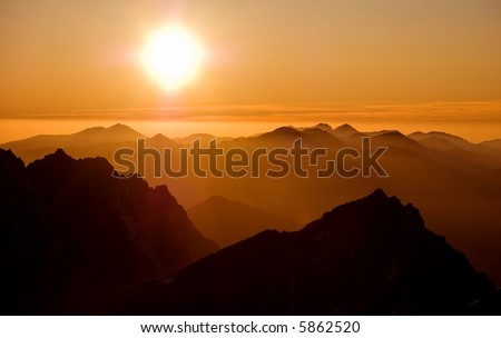 Sunsets Over Mountains