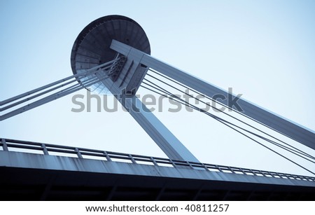 New bridge, Bratislava, Slovakia - blue tone picture