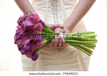 stock photo The bride with a wedding bouquet