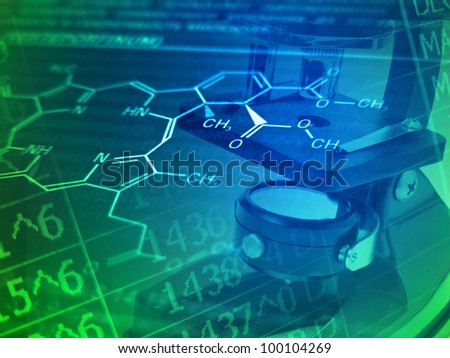 Medical or chemistry science background with microscope