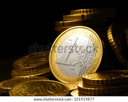 Euro coin. Finance system concept.
