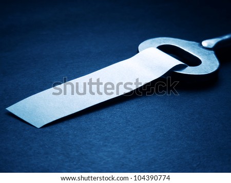 Key with blank label. Blank text area on label.
